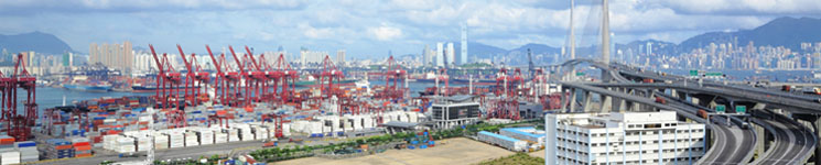 Large cargo shipping port