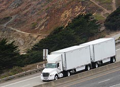 Truck driving along California coast